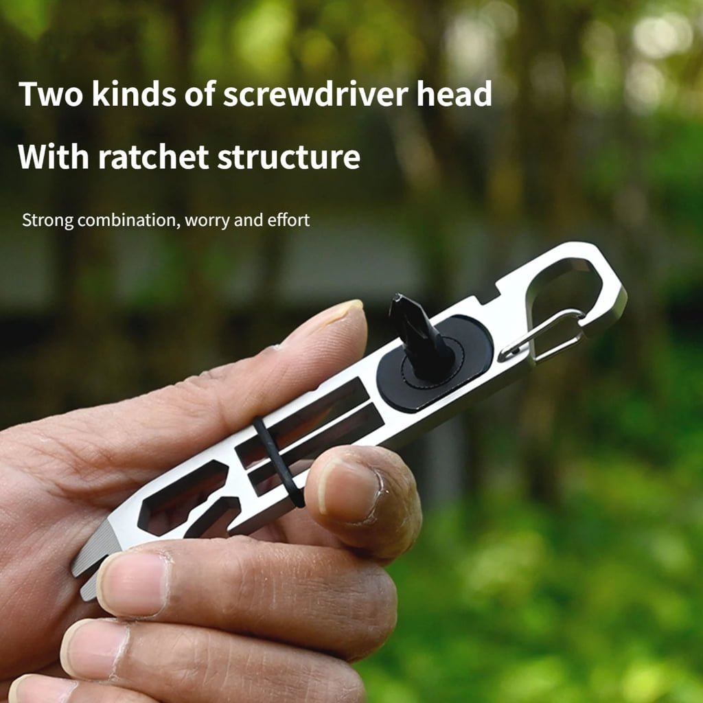 Multitool Alloy Keychain, Multifunctional Buckle Keychain Multipurpose Bottle Opener Holder Clip for Camping Hiking