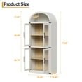 thumbnail image 3 of 71.65" Tall Arched Cabinet, Kitchen Pantry Cabinet with Wood Doors, 5-Tier Bookshelf Modern Farmhouse Arched Bookcase, Wooden Display Bookcase for Home Office Bar Living Room, 3 of 8