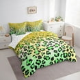 thumbnail image 3 of Manfei Leopard Cheetah Print 7-Piece Bedding Comforter Set for Teens Girls Boys,Bling Golden Glitter King Bedding Sets,Gradient Green Yellow Ultra Soft Bed Sheets,Ultra Soft Home Decor, 3 of 8