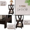 thumbnail image 6 of Kings Brand Furniture Lionel 3-Tier End Table, Twisted Wood Accent Side Table with Open Storage Shelves, Modern Narrow Nightstand for Living Room, Bedroom, Office or Entryway, Espresso, 6 of 7