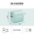 thumbnail image 4 of Liquipel Powertek Pastel Dual USB-A / USB-C Wall Charger - Mint, 4 of 7