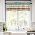 thumbnail image 5 of American Pastoral Stripes Valances for Windows Vintage Green Worn Wood Grain Rod Pocket Curtain Valance Window Treatment Short Curtains for Kitchen Living Room, 42"x18", 5 of 5