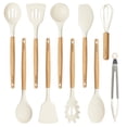 thumbnail image 1 of Juego de utensilios de cocina CAROTE Silicone 10 piezas con mango de madera, 1 of 6