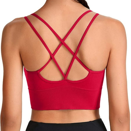 

dmqupv Womens Bras 3PC Woman Bras With String Quick Dry Shockproof Fitness Large Size Underwear Red White Blue XXL