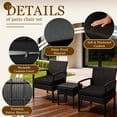 thumbnail image 2 of Tappio Outdoor Furniture 3 Piece Patio Bistro Furniture Set, Rattan Conversation Chairs Set with Side Table and Cushions, Patio Furniture Sets for Balcony Garden Porch, Black, 2 of 8