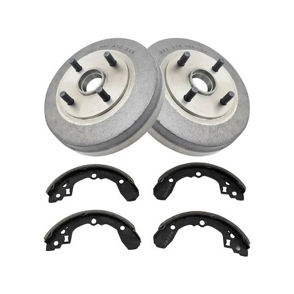 Rear Brake Drum and Brake Shoe Kit - Compatible with 2004 - 2005 Kia Rio
