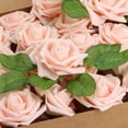 thumbnail image 2 of Deago 50 Pcs Artificial Flowers Real Looking Foam Fake Roses with Stems for DIY Wedding Bouquets Bridal Shower Centerpieces Party Home Decorations (Pink), 2 of 8