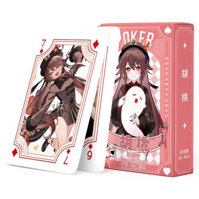 Genshin Impact Hu Tao poker, juego de cartas, juegos de mesa, juguete para niños, juego de cartas de Anime