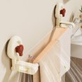 thumbnail image 3 of WRKEKC Clearance Suction Cup Bath Towel Rack - Wall-Mounted Shower Organizer with Hooks & Rod, 3 of 6