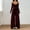 Wine Red, variant on Morttic Women's Off Shoulder Halter Tie V-Neck Long Sleeve Jumpsuit – Ruched High Waist Wide Leg Casual One Piece Black,S