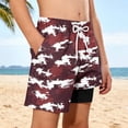 thumbnail image 4 of ATOGUTA Swim Shorts for Boys with Liner Bathing Suits Summer Quick Dry Swimwear Swim Trunks Size 5T-14, Red, 4 of 6