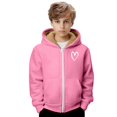 thumbnail image 4 of Coerni Boys Girls Cute Heart Hoodies Zip Up Fleece Lined Sweatshirt Hooded Cozy Preppy Sweater Teen Classic Long Sleeve Clothes, 4 of 7
