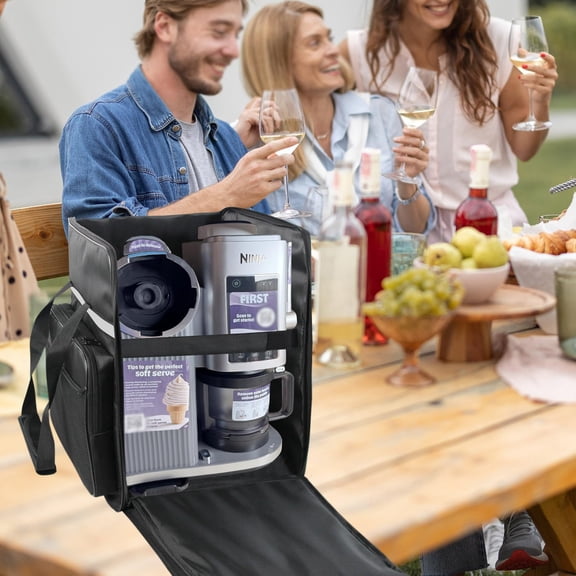 Ice Cream Maker Carrying Bag for Swirl by CREAMi Ice Cream NC701, Portable Outdoor Ice Cream Maker Travel Carrier Case with Side-Opening Design and Large Accessory Pocket(Only Bag)