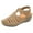 Beige, variant on Women's Wedge Platform Sandals Closed Toe Summer Dressy Sandal Fisherman Comfortable Non Slip Walking Shoes Brown Size 7