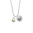 thumbnail image 2 of Delight Jewelry Goldtone Ornament with White Snowflake Silvertone Script Initial Disc - W - Charm Necklace, 20"+3", 2 of 4