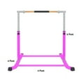 thumbnail image 4 of Pro-Gymnastics Adjustable Kip Bar for Kids | Heavy Duty Junior Gym Training | Curved Legs, Cushioned Hand Bar | Height Expandable Up to 5FT | Fitness Horizontal Bar | Pink, 4 of 6