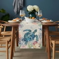 thumbnail image 2 of Coastal Turtle Table Runner - 70 Inch Long, Kitchen Dining Table Runner Dresser Scarves, Farmhouse Nautical Coral Jellyfish Starfish Farmhouse Decor for Coffee Tables Wedding Party Banquet, 2 of 8