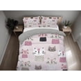 thumbnail image 1 of Ropa de cama Boho Cat, ropa de cama para niños pequeños, juego de funda nórdica infantil, regalo para amantes de los gatos,, 1 of 3