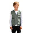 thumbnail image 2 of Kids With Pocket Boys Utility Gilets Zip Up Travel Sleeveless Jackets V Neck Vest Fishing For School Trips Camping Holiday Daily Layering,Utility Gilet Kids 5-7 Years, 2 of 9