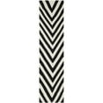 thumbnail image 2 of SAFAVIEH Dhurrie Deborah Chevron Zigzag Wool Runner Rug, Black/Ivory, 2'6" x 10', 2 of 3