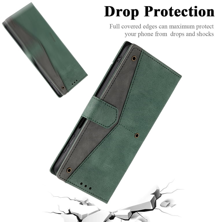 For iPhone 15 Plus Wallet Case with Wrist Strap, Premium PU