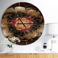 thumbnail image 2 of DesignArt Horloge Murale Grande Motif Fleur Fractale Rouge Foncé, 2 of 2