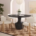 thumbnail image 7 of Gevra Black Acacia & Faux Plaster Dining Table, 7 of 7