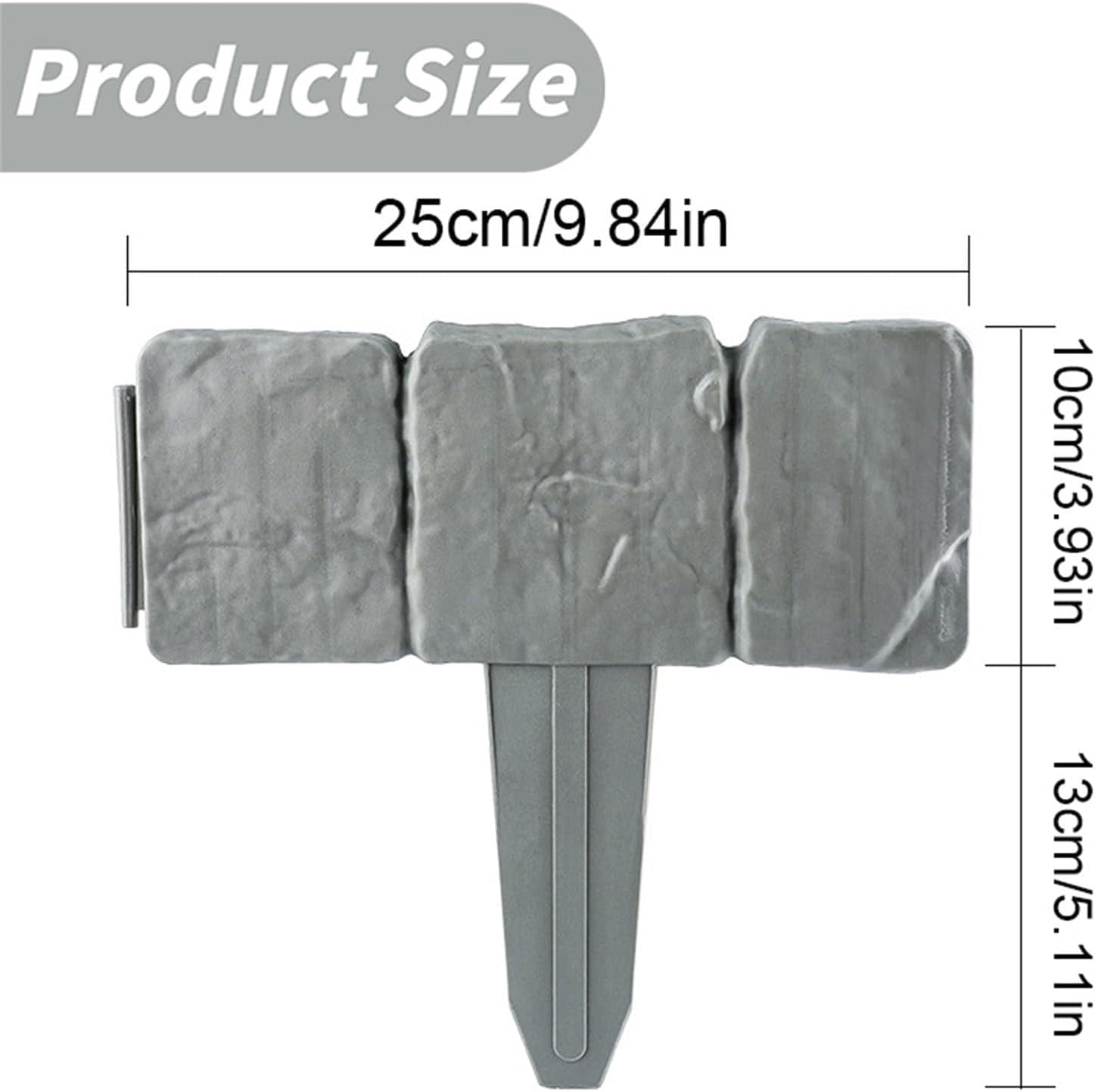 Imitation Stone Garden Fence,Stone-Like Garden Edging Border,Stone Landscape Edging,Landscape Decor Decorative Panels Flower Bed Path Lawn Outdoor Picket Yard Grass Edge (White, 1PC)