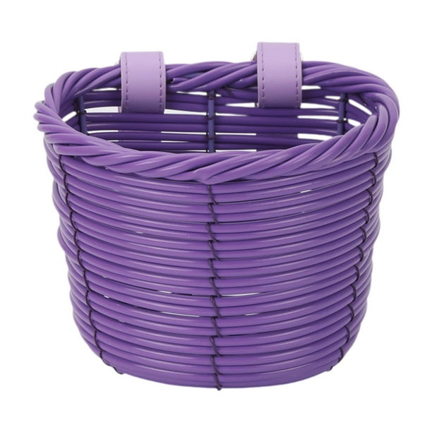 Decoración del frente de la cesta para bicicletas para niños Canasta frontal para bicicletas Púrpura