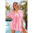 thumbnail image 4 of Tignapoo Robe de Plage en Tricot Ajouré Été 2024 avec Détails en Dentelle, Tunique Bikini Ample en Rose, Tissu Extensible en Polyester, 4 of 6