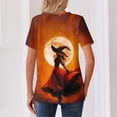 thumbnail image 6 of Halloween Witch Shirt Women V Neck T Shirt Funny Graphic Tee Tops Orange XL, 6 of 6