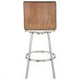 thumbnail image 6 of Jermaine 30" Bar Height Swivel Bar Stool in Brushed Stainless Steel Finish and Gray Faux Leather, 6 of 8