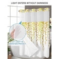 thumbnail image 6 of No Hook Shower Curtain with Snap-in Liner, Sage Green Polka Dots Waterproof Fabric Bathroom Curtains, Vintage Abstract Art Watercolor Bath Curtains & Mesh Top Window 72"x78" Long, 6 of 9