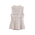 thumbnail image 4 of HH TRAF 2024 Otoño Invierno Moda Mujer Chaleco a cuadros Cuello cuadrado Slim Suit Chaleco Tops Mujer Viajes Oficina Señora Camiseta sin mangas femenina, 4 of 5