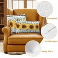 thumbnail image 6 of Sunflower Flowers Outdoor Pillow Covers Pack of 2 Yellow Floral Eucalyptus Leaves Black Plaid Waterproof Throw Pillow Covers Decorative Cushion Cases for Patio Garden Tent Balcony Couch 16x16 inch, 6 of 9