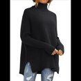 thumbnail image 1 of Suéter Holgado de Gran Tamaño para Mujer, Estilo Túnica Acanalada con Mangas Murciélago de Otoño. Negro XXXL, 1 of 9