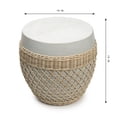thumbnail image 5 of Artissance  18"H Hopson Cement Round Garden Stool With Rattan, 5 of 5