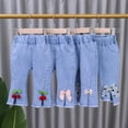 thumbnail image 5 of Esaierr Baby Girls Denim Bell Bottom Jeans Vintage 1-6 Years Toddler Kid Flare Pants Jeans Little Bottoms Leggings Pants, 5 of 10