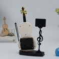 thumbnail image 4 of Reloj despertador con forma de violín, silencioso portátil creativo, reloj silencioso Simple, instrumento musical creativo, decoración de escritorio (blanco), 4 of 4