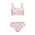 thumbnail image 7 of Pofeuu Chrysanthemum Print Womens Bathing Suits Modest High Waisted Bikini Sets Cute Halter 2 Piece Swim Suit, 7 of 7