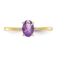 thumbnail image 4 of Primal Gold 10 Karat Yellow Gold Polished Geniune Diamond and Amethyst Birthstone Ring, 4 of 7