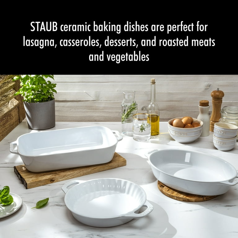 Staub Ceramic 9-inch Oval Baking Dish - White, 9-inch - Foods Co.