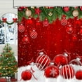 thumbnail image 5 of Christmas Shower Curtain Winter Snowflake Shower Curtains with 12 Hooks Waterproof Red Xmas Balls Bath Curtain for Bathroom Bathtub Decor, 71x35in, 5 of 6