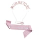thumbnail image 4 of Conjunto de banda para futura mamá, banda de satén decorativa, tiara, banda para futura mamá para fiesta de baby shower Rosa, 4 of 9