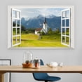 thumbnail image 1 of Adhesivos de pared de PVC para ventana falsa, paisaje panorámico, 60 x 90 cm, 1 of 3