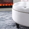 thumbnail image 6 of Nathaniel Home, 30" Round Storage Ottoman Footstool with Removable Lid, Button Tufted Ottoman Coffee Table with Legs, Large Ottoman with Storage for Bedroom, White, 6 of 7
