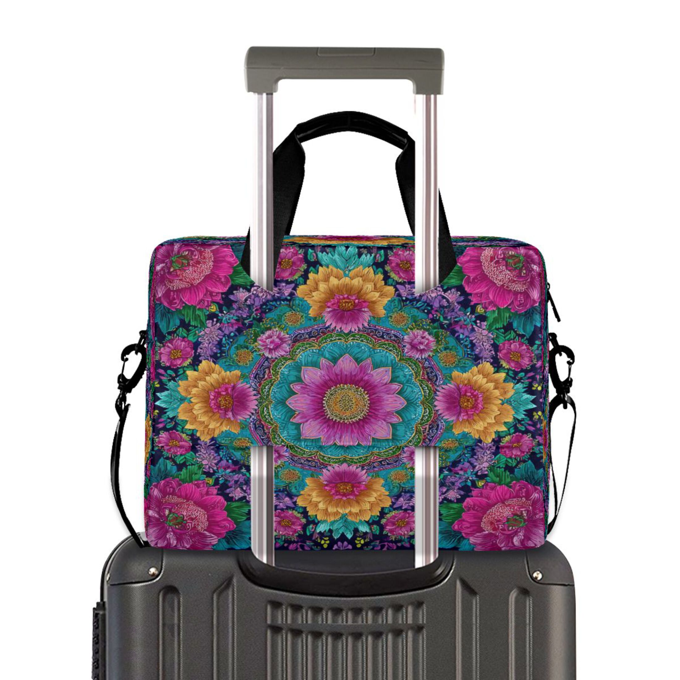 16" Laptop Tote Bag Laptop Sleeve Case Computer Briefcase for Work & Travel Colorful Delicate Floral