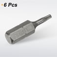 thumbnail image 3 of Uxcell 6pcs T8 Torx destornillador de bits 1/4" hexagonal de 25mm/1" de longitud, acero S2, cabeza de estrella de 6 puntos, bits de destornillador de seguridad hexagonal., 3 of 7