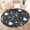 thumbnail image 4 of Vintage Halloween Elements Pattern Round Blanket,Comfortable Soft Flannel Throw Blanket,All Season,Warm Lightweight Blankets for Sofa Bed Couch Living Room Chair 60"x60", 4 of 5
