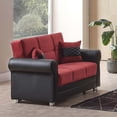 thumbnail image 4 of Ottomanson Convertible Sleeper Loveseat with Hidden Storage, Firm Seating, Burgundy, 4 of 7